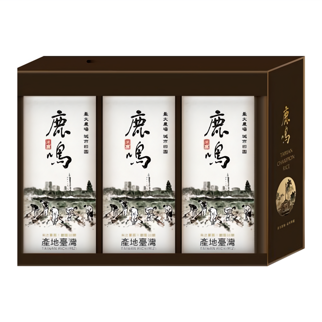 RICE HOUSE 米屋 鹿鳴米宴手提禮盒 鹿鳴米300g*3, 1盒
