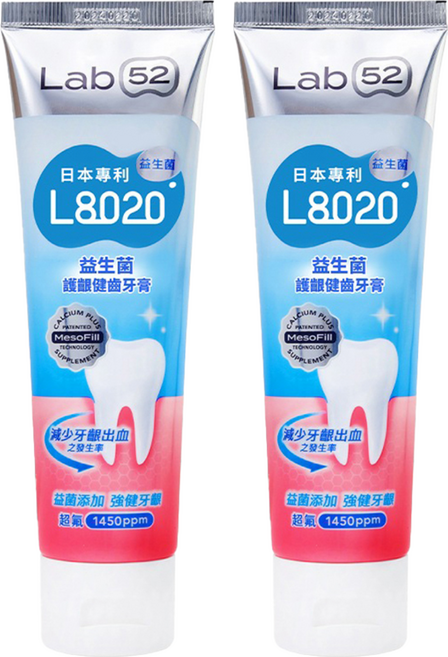 Lab52 齒妍堂 益生菌護齦健齒牙膏 L8020, 110g, 2條