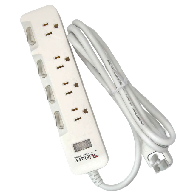 iPlus 保護傘 5開關4座3孔延長線, 1.8m, 白色, 1條