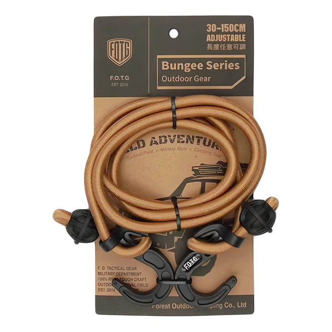 Forest Outdoor 群森戶外 Bungee Series 可調式彈力固定繩鉤, 狼棕色