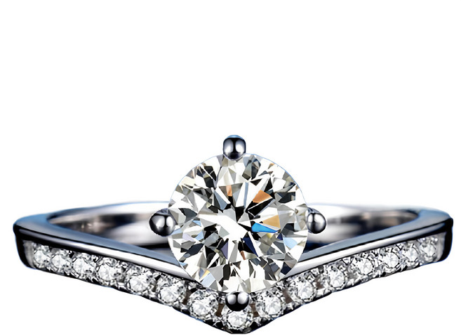 Sayaka 紗彌佳 女款 幸福嫁衣v型鑲鑽開口戒