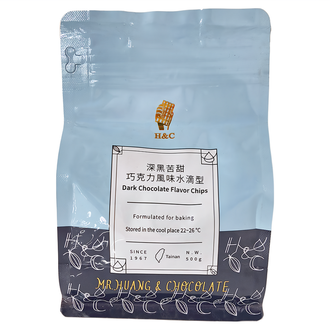 H&C 正慧食品 深黑苦甜巧克力風味水滴型, 500g, 1袋