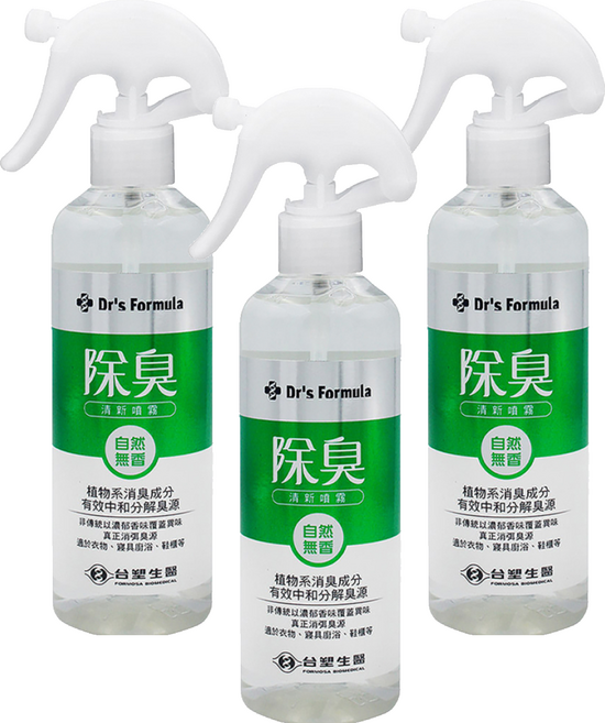台塑生醫 Dr's Formula 除臭清新噴霧 無香, 255g, 3瓶