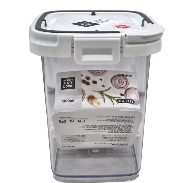 Changsin Living 昌信生活 SKYLOCK 密扣天窗保鮮盒 1號 11.5 x 11.5 x 15cm 1L, 1組, 容器 + 蓋子