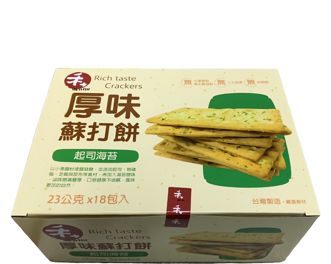 禾十 厚味蘇打餅 起司海苔, 414g, 1盒