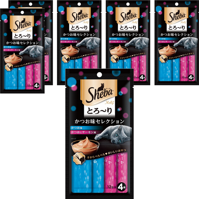 Sheba 希寶 誘惑泥 貓肉泥 4條, 鰹魚 + 鰹魚&鮭魚, 48g, 6袋