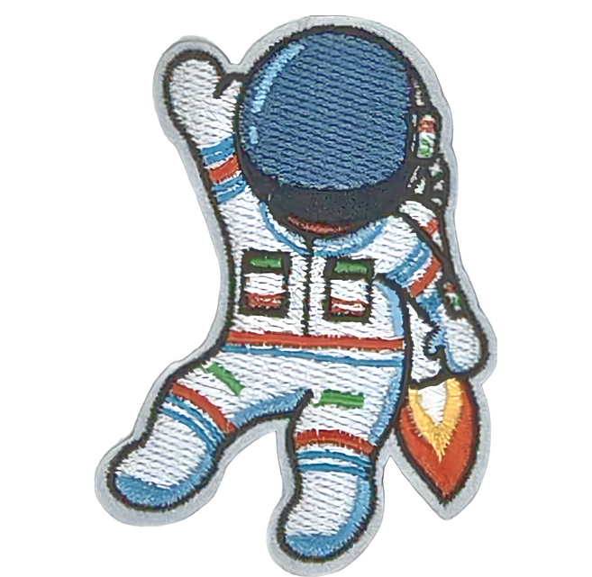 Hi 你好 刺繡貼紙, 太空人, 1張