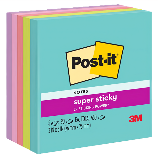 3M Post-it 利貼 狠黏便條紙, 654-5SSSE, 450張, 1組