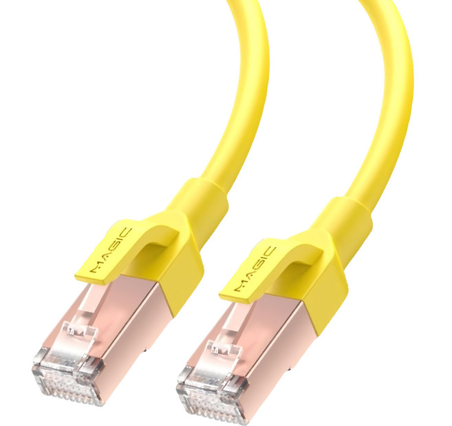 MAGIC Cat.7 SFTP 圓線 光纖超高速網路線 26AWG, 7m, 黃色, 1條