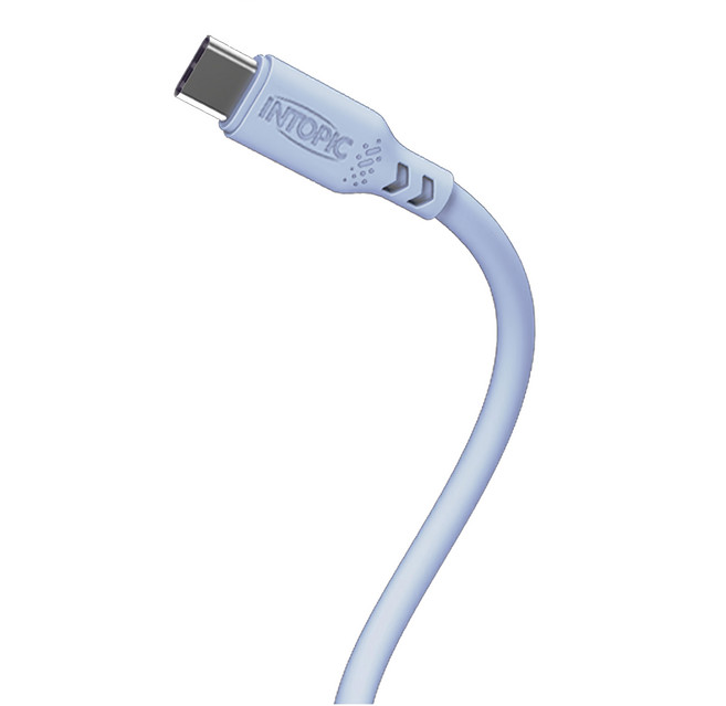 INTOPIC 廣鼎 Type-C PD240W液態矽膠充電傳輸線, 120cm, 藍色, 1條