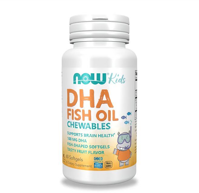 NOW Foods 兒童魚油DHA 咀嚼型, 60顆, 1瓶