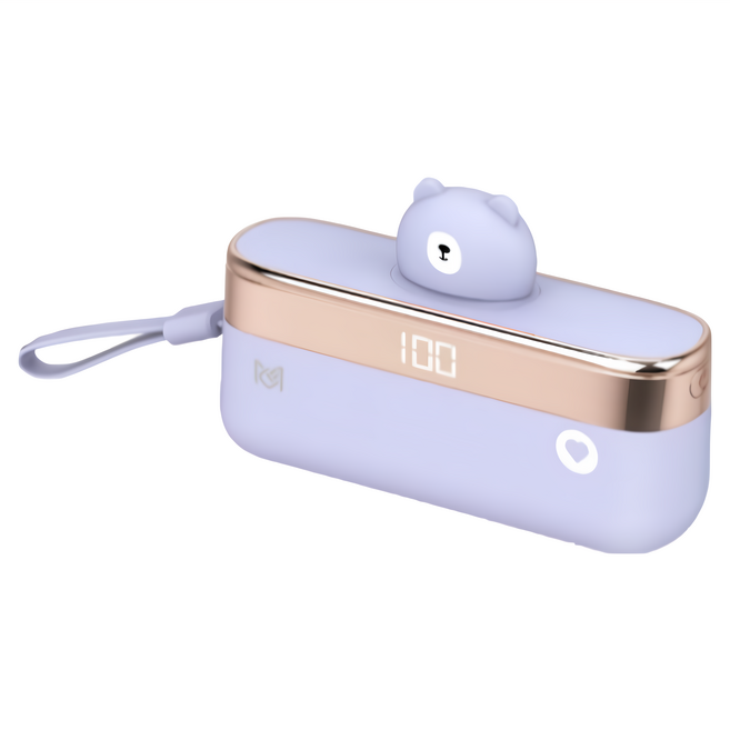 MCK 科技 小熊直插式隨身行動電源 2800mAh Type-C, MCK-MPB002, 紫色