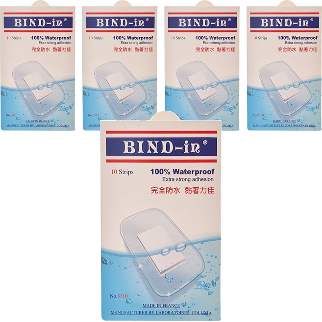 BIND-in 絆多 那柏瑞特可盧雅 100%防水膠布 大片型, 10片, 5盒