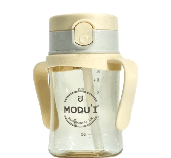 MODU'I BLUEMAMA 幼兒彈蓋PPSU防漏學習杯 DF-A002-04 6 x 12.3 x 10.5 cm 85g, 奶油黃, 200ml, 1個