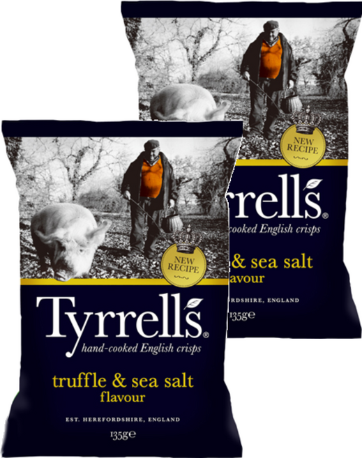 Tyrrells 泰勒思 洋芋片 黑松露海鹽, 135g, 2包