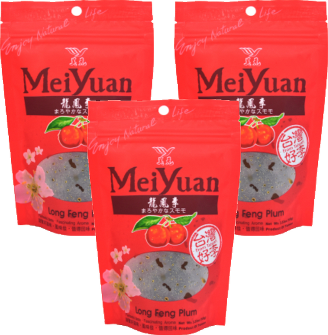 美元蜜餞 龍鳯李, 100g, 3包