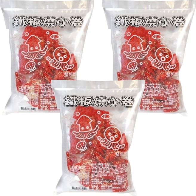 嘉南食品 鐵板燒小卷 風味, 140g, 3包