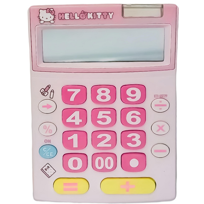E-MORE Hello Kitty 計算機 12位數顯示, 粉色, 1個