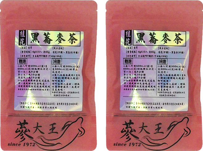 蔘大王 桂花黑蕎麥茶包, 6g, 10包, 2袋