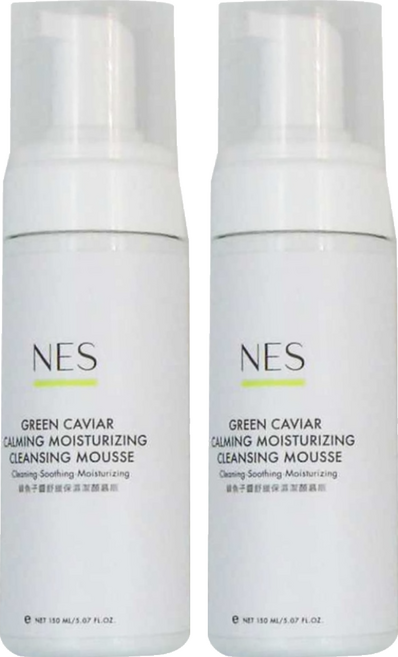 NES cosmetics 恩藝偲 綠魚子醬舒緩保濕潔顏慕斯, 150ml, 2瓶