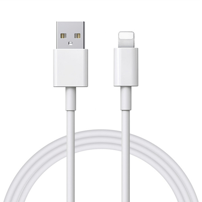 Timo 優質TPE 傳輸充電線 USB-Lightning 2A, 100cm, 白色, 1條