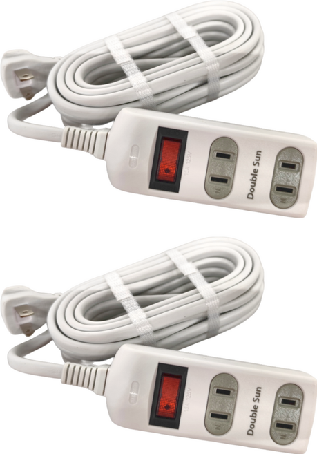朝日電工 防雷1開3插延長線, 2個, 4.5m, 白色