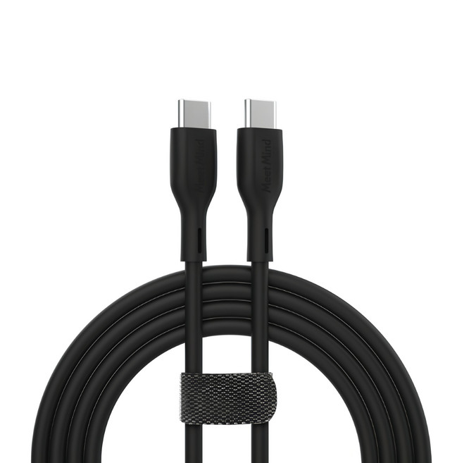 Meet Mind USB-C-Lightning PD 快速充電傳輸線, 1.2m, 黑色, 1條