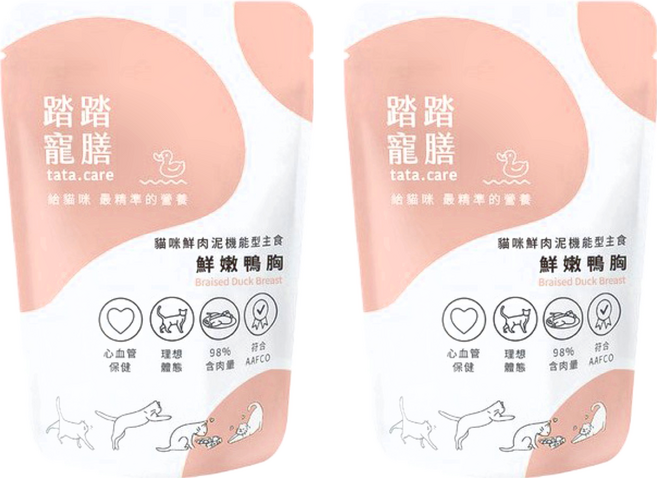 tata.care 踏踏寵膳 貓咪鮮肉泥機能主食, 140g, 2包