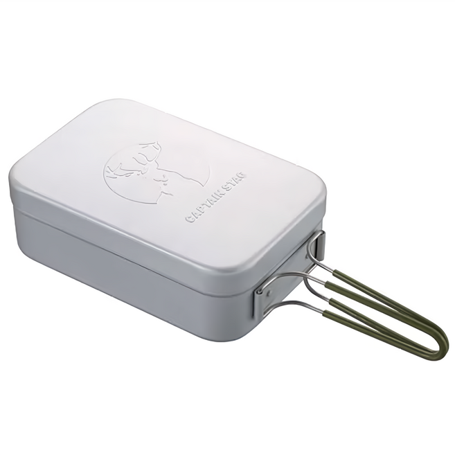 CAPTAIN STAG 鹿牌 長形鋁炊鍋 L(20.9 x 13.8 x 6.8cm) 1.75L, 銀色, 1個