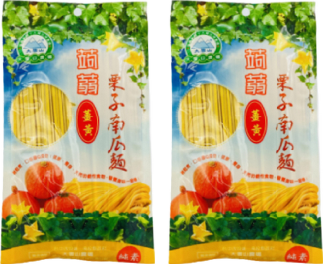 大雪山農場 蒟蒻薑黃栗子南瓜麵, 250g, 2包