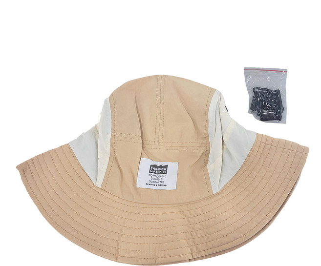 FARMERCAMP小物釣漁夫帽 防水滌綸, 卡其米白