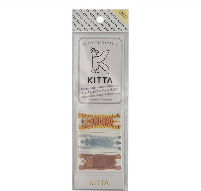 KING JIM HITOTOKI KITTA隨身攜帶和紙膠帶 30張, 動物, 1個
