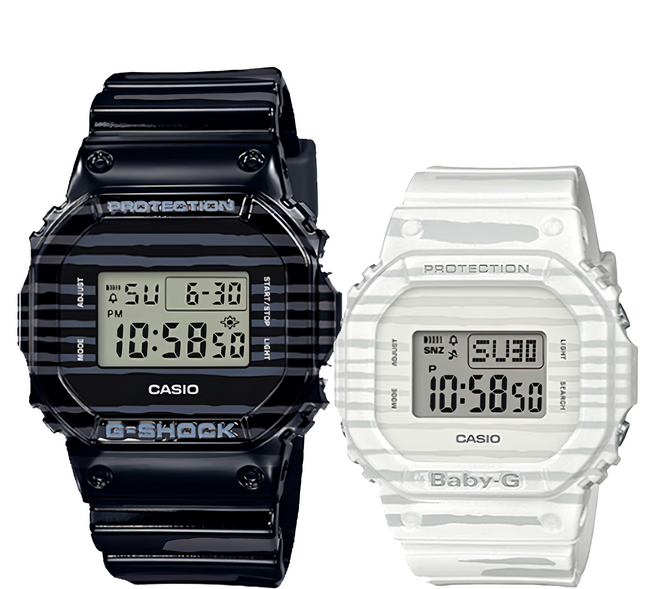CASIO 卡西歐 G-SHOCK 手錶 SLV-19B-1 2支, 1組, 黑色+白色