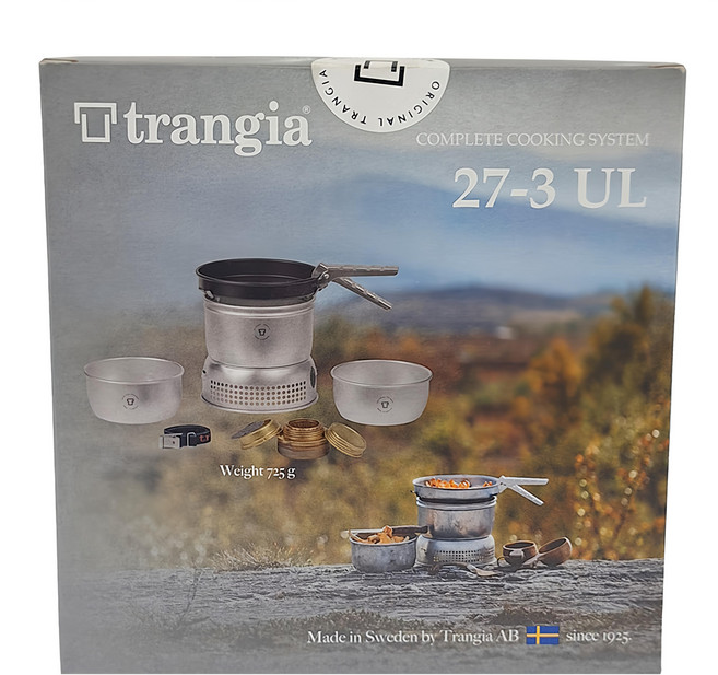 trangia 27-3 UL 超輕鋁風暴酒精爐套鍋組 湯鍋 + 煎鍋 + 鍋鉗夾 + 上下風擋 725g, 銀色, 1組
