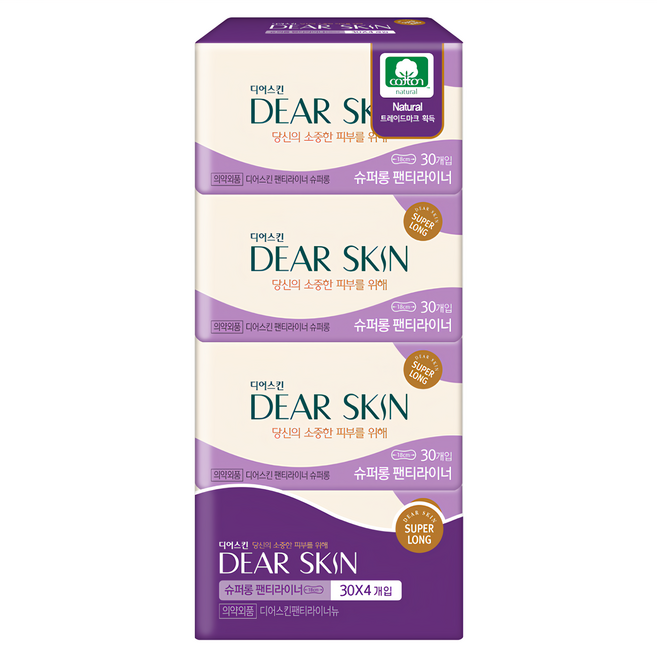 DEAR SKIN 加長型護墊, 30片, 18cm, 4包