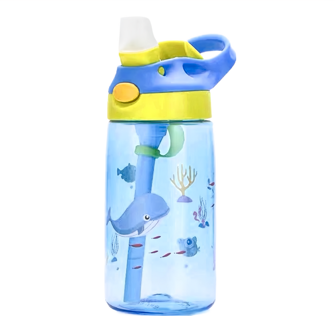 兒童安全水壺, 藍鯨魚, 480ml, 1個