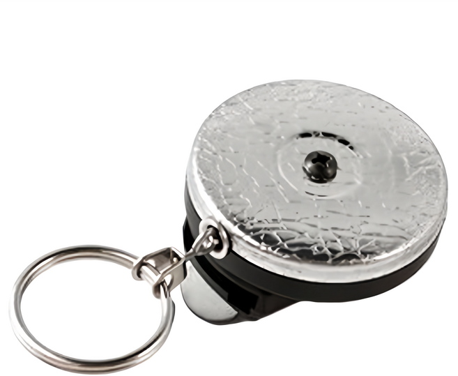 KEY-BAK 美國360度旋轉背夾不銹鋼鍊鑰匙圈 KB0004-011 銀色 95 x 50mm, 1個