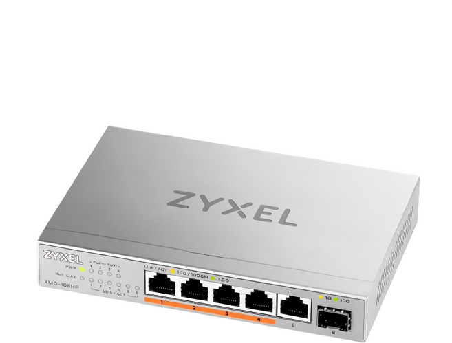 合勤 ZYXEL 6埠 Multi-Gig 無網管PoE交換器 XMG-105HP 網路擴展 快速穩定 隨插即用, 1個
