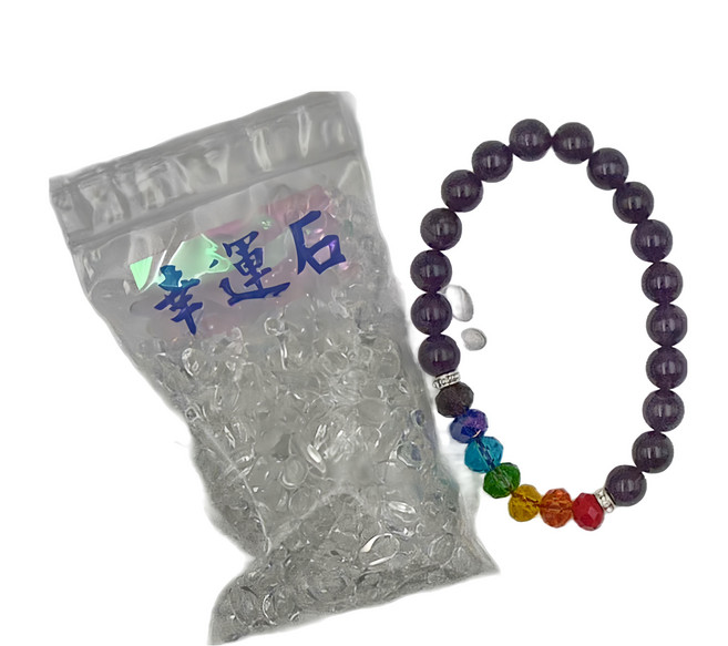 七脈輪 紫水晶手鍊 贈淨化白水晶碎石