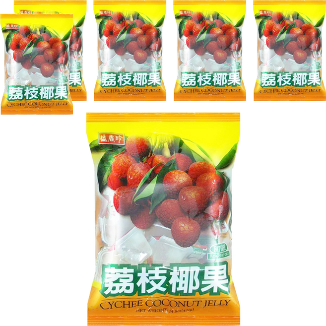 盛香珍 蒟蒻椰果 荔枝, 420g, 6袋
