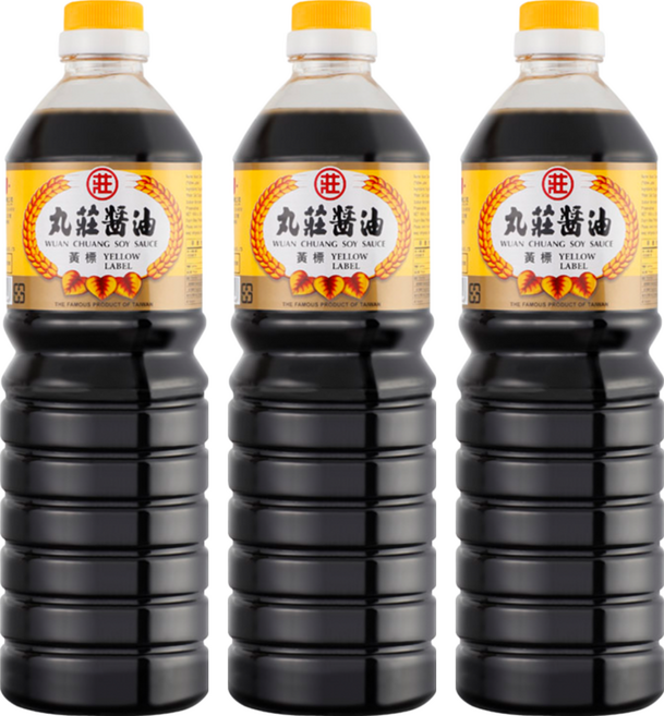 丸莊醬油 黃標調合醬油, 1L, 3瓶