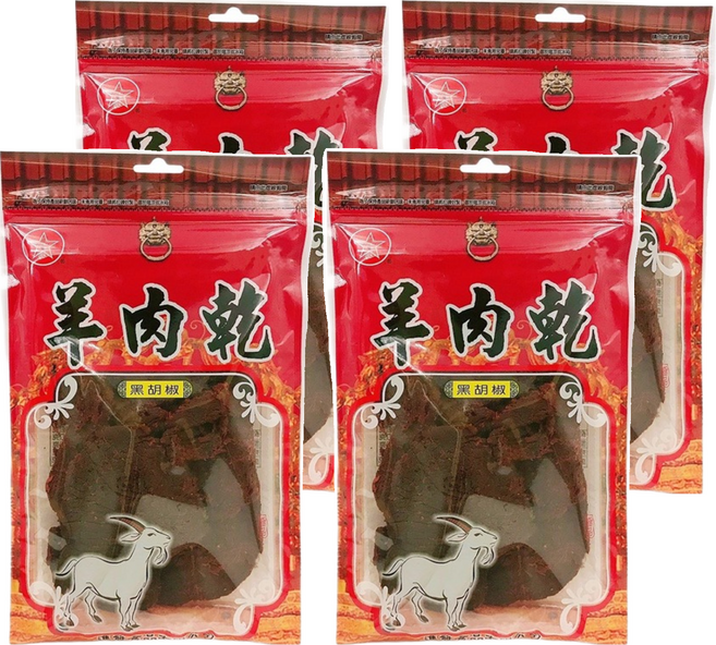 進發 羊肉乾 黑胡椒, 150g, 4包