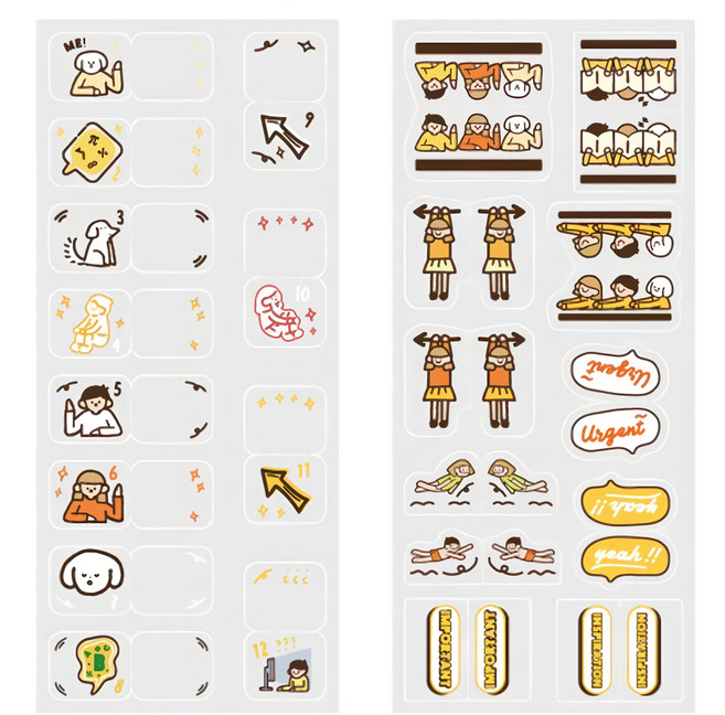 CARD LOVER 信的戀人 PET索引貼紙 課堂夢遊, 2張, 3組