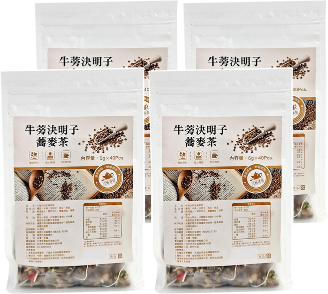 仁濟中藥 牛蒡決明子蕎麥茶, 6g, 40包, 4袋