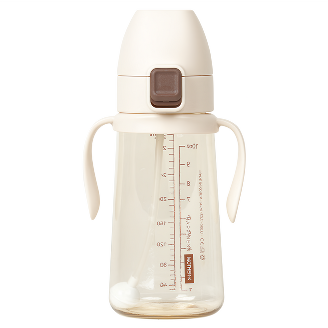 MOTHER-K 精粹極簡PPSU彈蓋即飲吸管杯, 海鹽奶油, 300ml, 1個