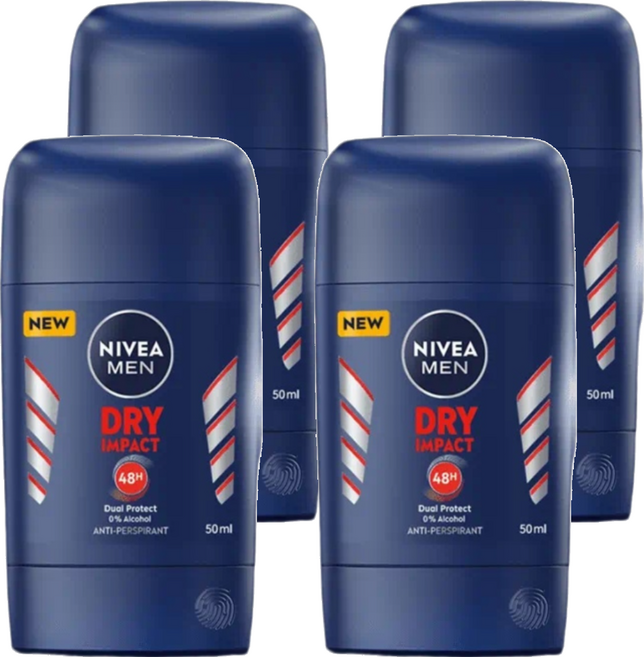 NIVEA 妮維雅 MEN 台灣公司貨 男士止汗爽身乳膏 Pro升級 乾適活力, 4瓶