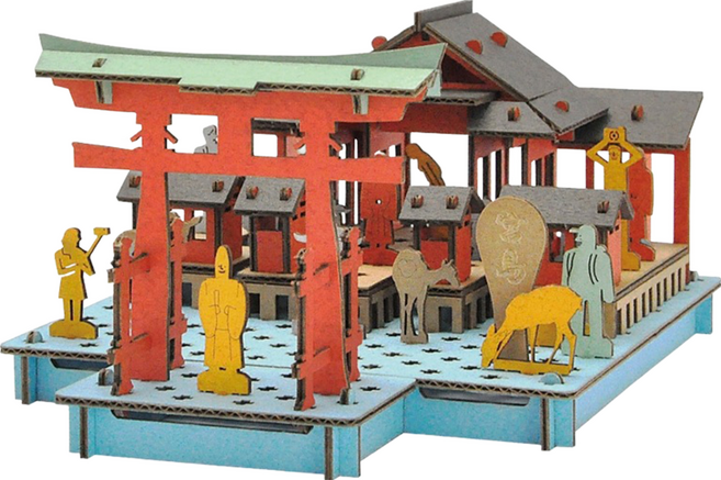 PUSU PUSU 3D系列 療癒系紙模型 4430, 日本宮島, 1個