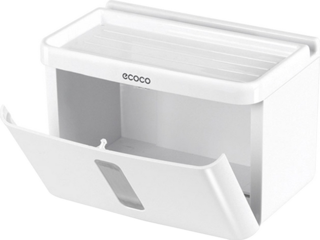 ecoco 意可可 多用途防水衛生紙置物盒 L 223*145*150mm 550g, 白色, 1個