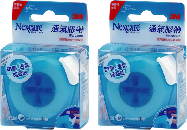 3M Nexcare 白色通氣膠帶1吋貼心即用包, 2捲