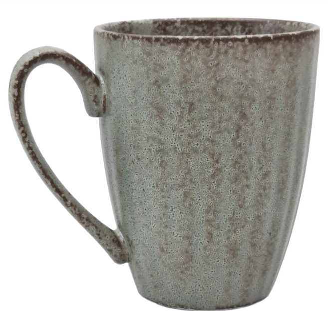日本 美濃燒 啞光鏽邊十草馬克杯 7.1 x 9.6cm 220ml, 灰綠, 1個